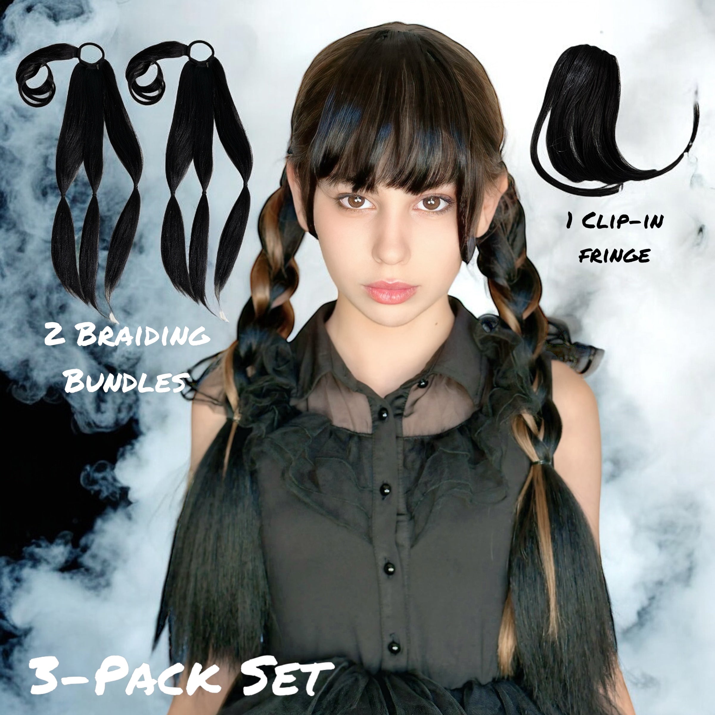 Black Braided Fringe Statement Head piece - Made in Ukraine The 30 most unforgettable Met Gala hair accessories of all  main image 4