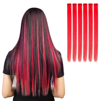 Diva Red 6 Pack Clip-in Hair Extensions