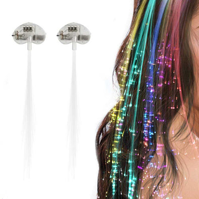 LED Multi-Color Light Up Clip-in Hair 2-Pack