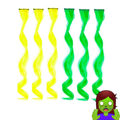Zombie Green 6 Pack Clip-in Hair Extensions