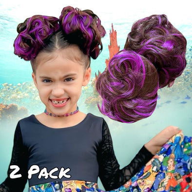 Brown + Purple 2-Pack Hair Puffs