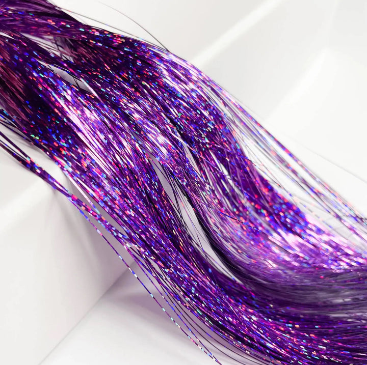 Purple Galaxy Hair Bling Clip-in Tinsel 2-Pack
