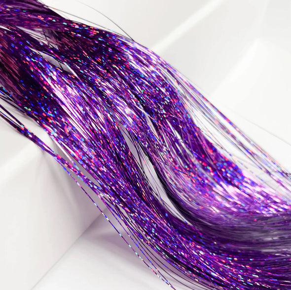 Purple Galaxy Hair Bling Clip-in Tinsel 2-Pack