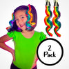 Neon rainbow mini hair extensions. Ponytail extensions in neon rainbow colors. 
