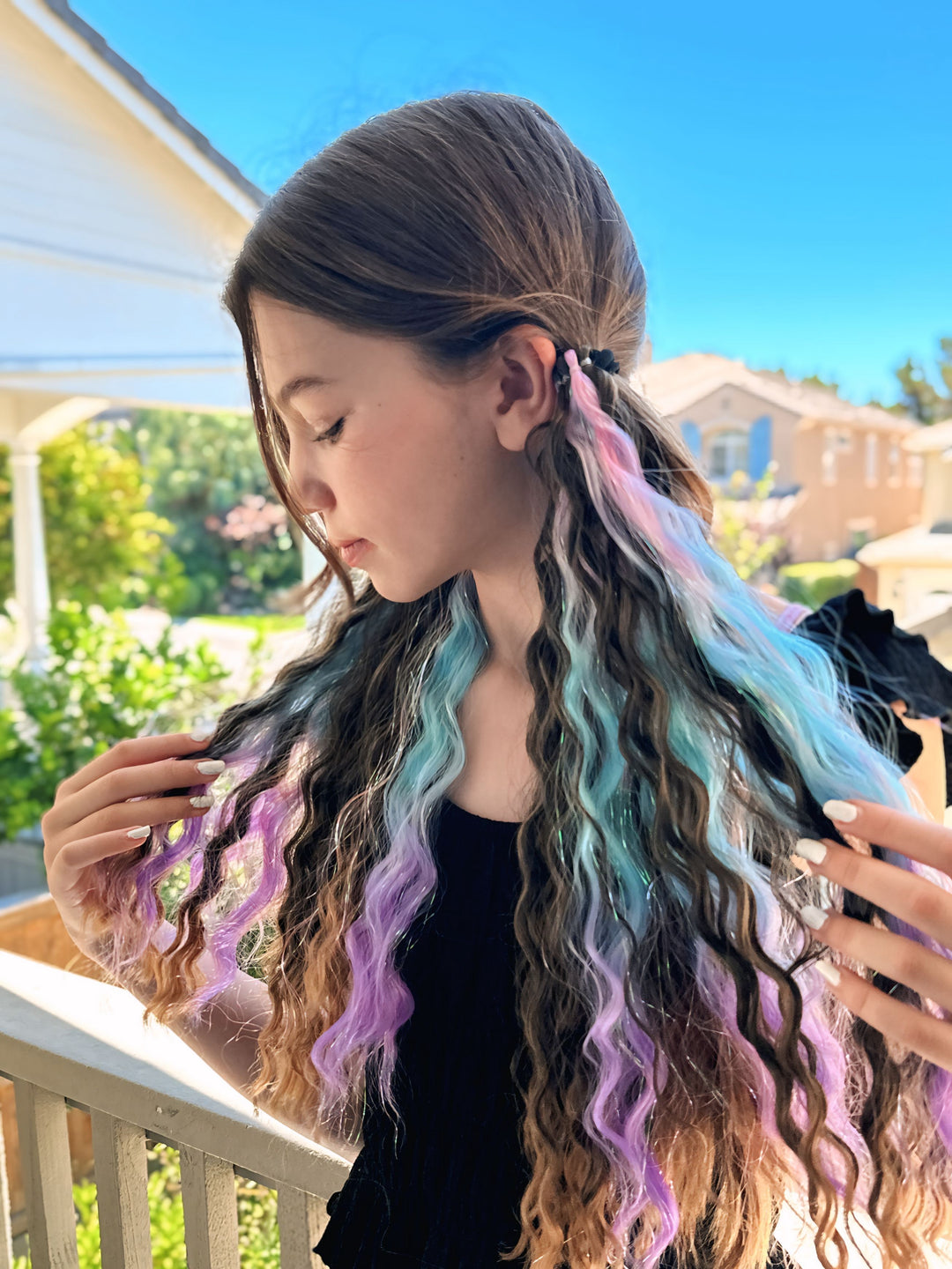 Brown Ombre + Malibu Short Wavy Shimmer Tail