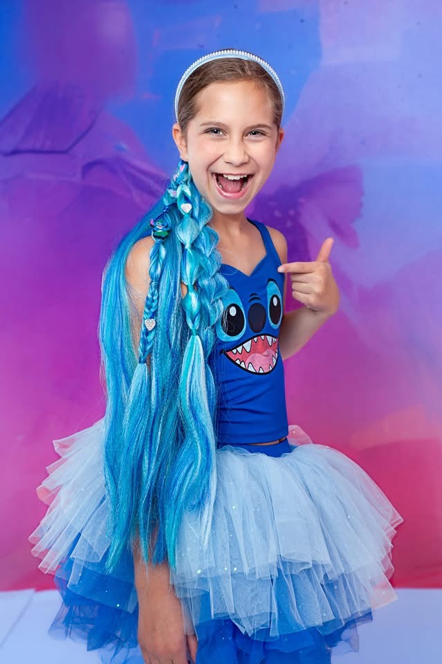 Stitch Ocean Blue Braided Ponytail