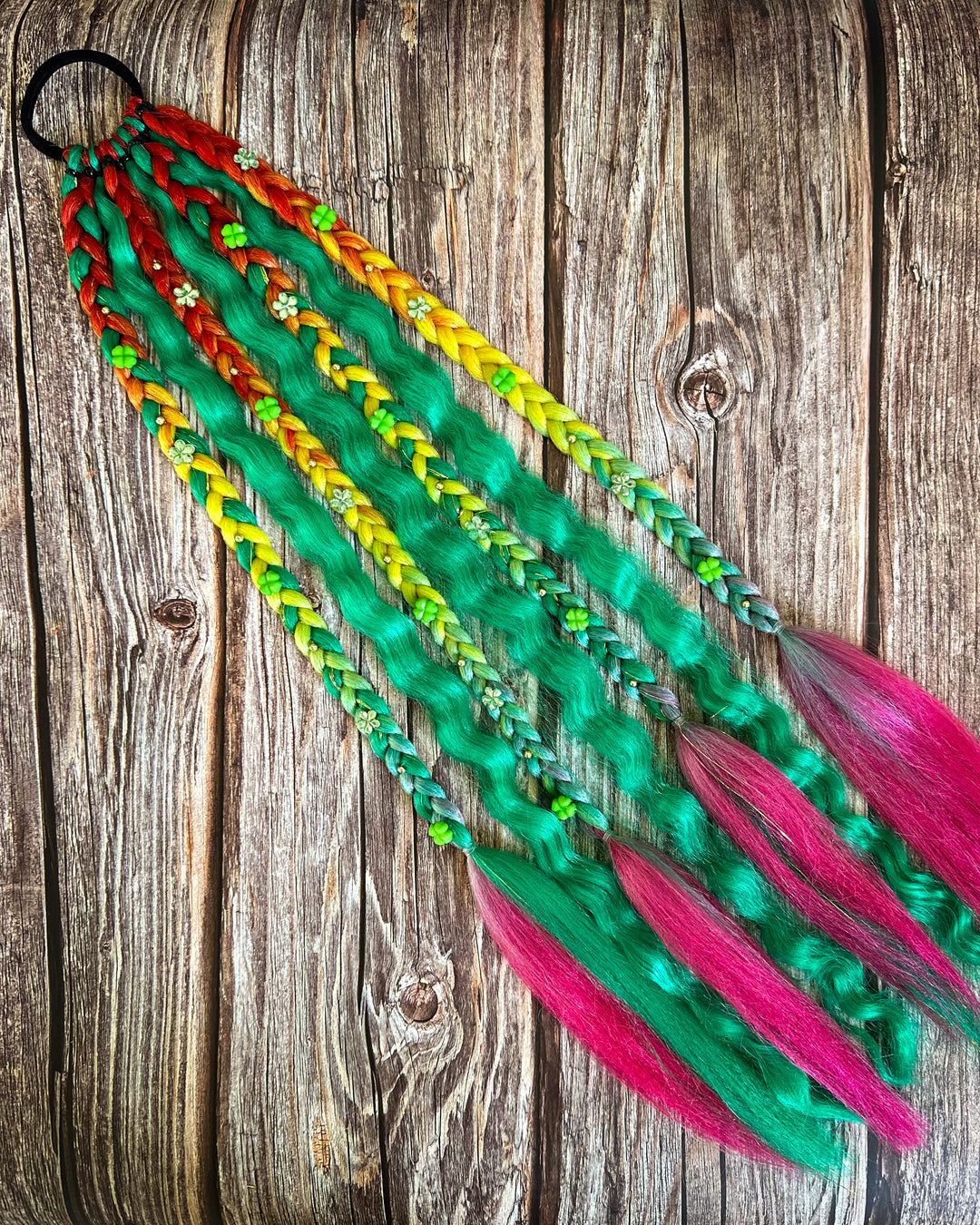 Pot of Gold Gemmed Braided Ponytail