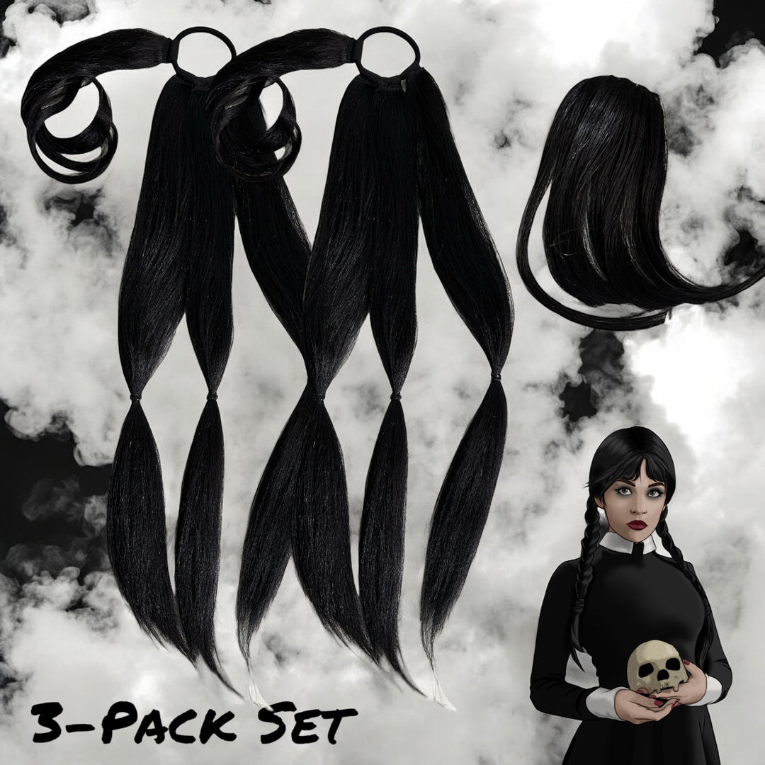 Wednesday Black Braid Set + Fringe