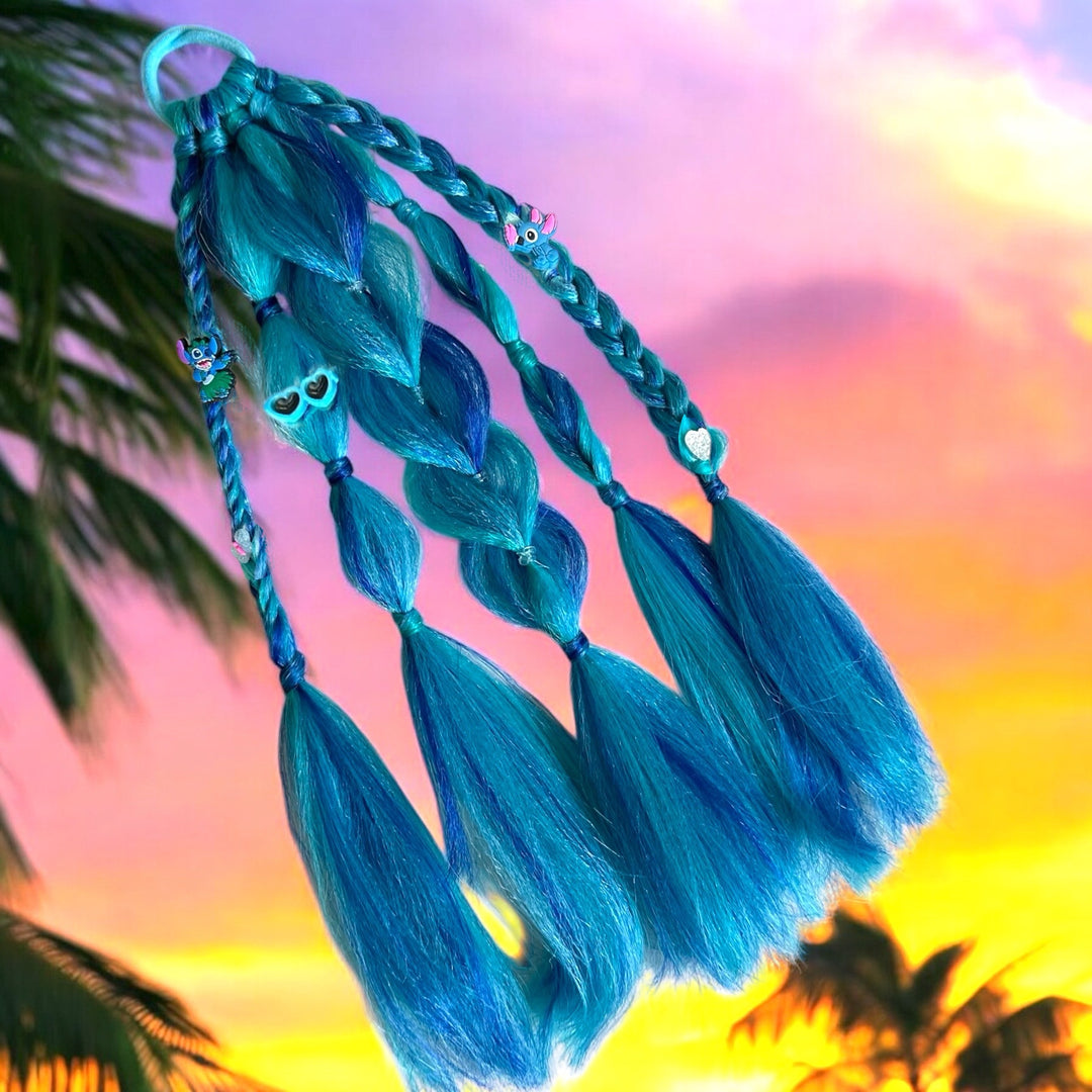 braiding ponytail palms Short Stitch Ocean Blue Braided Ponytail – Magic Manes Hair Extensions