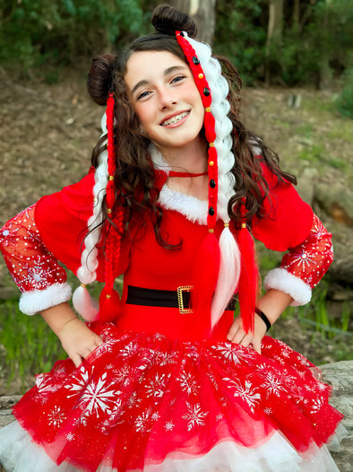 Santa Suit Braided Ponytail Set