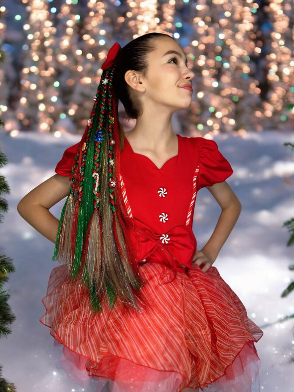Christmas Sweater Braided Ponytail - Brunette
