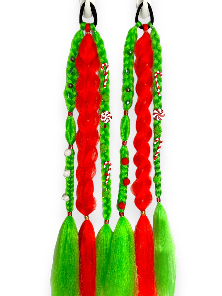 Grinchmas Braided Ponytail Set