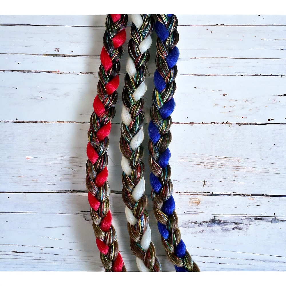 Red, White and BOOYAH! Brunette Braided Ponytail