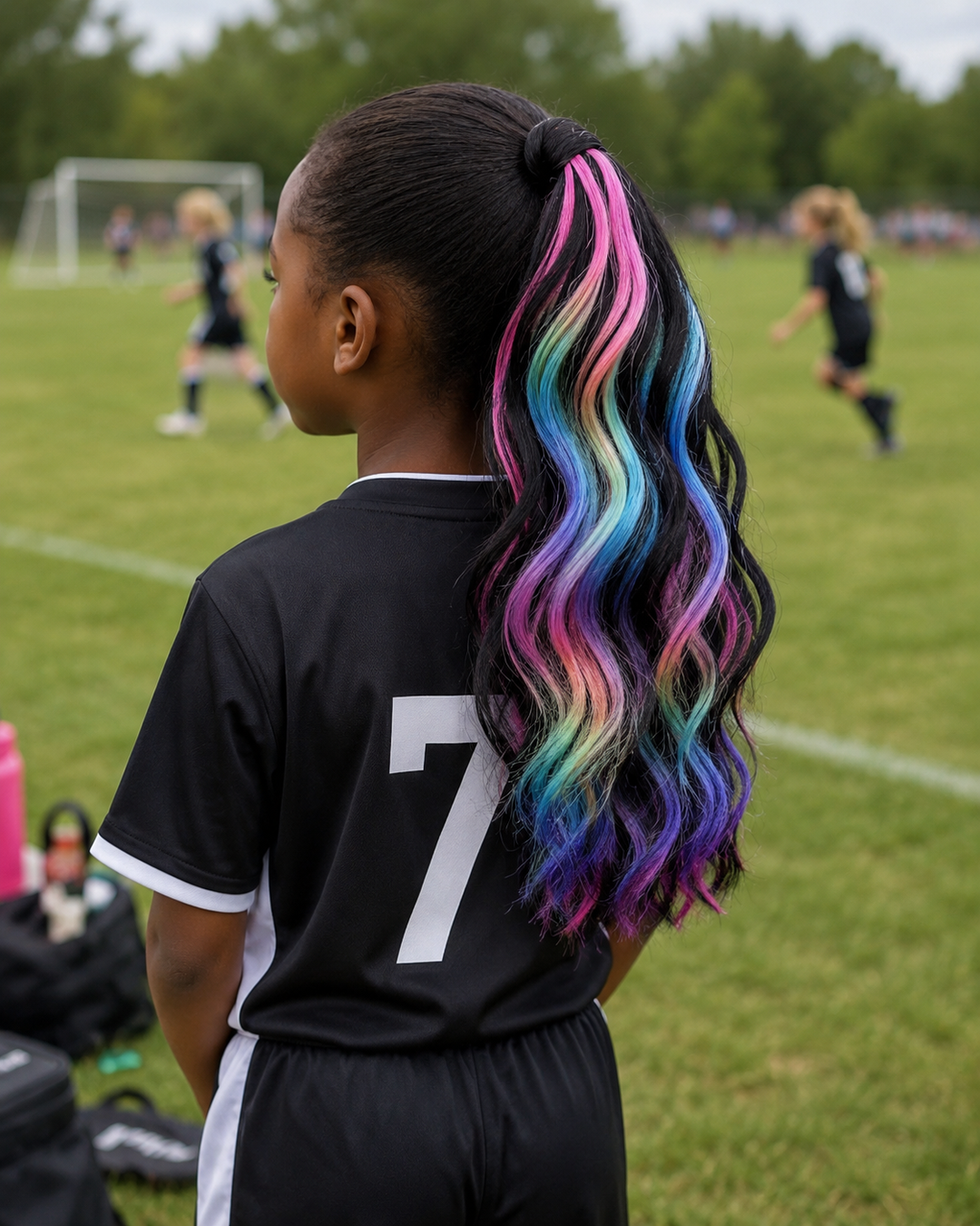 Black + Ombre Wild Style Wavy Short Ponytail