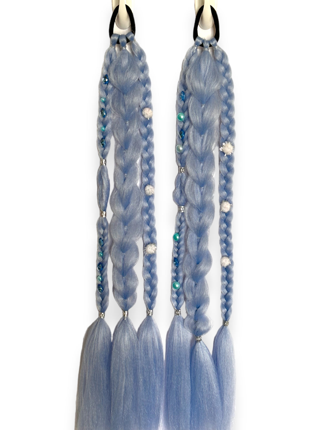 Blue Christmas Braided Ponytail Set