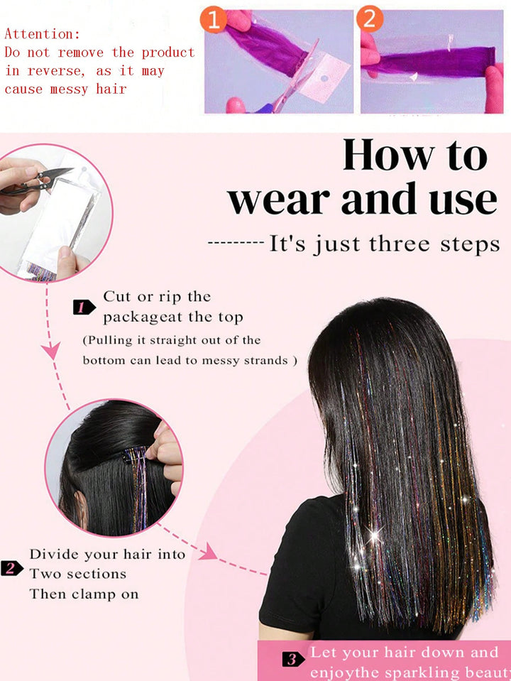 Barbie Pink Hair Bling Clip-in Tinsel 2-Pack