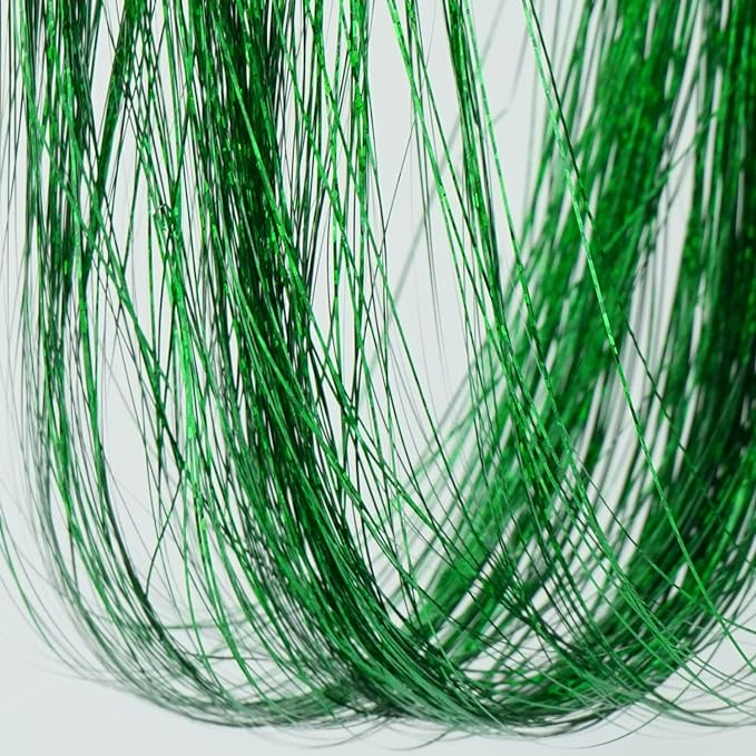 Green Hair Bling Clip-in Tinsel 2-Pack
