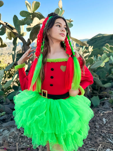 Grinchmas Braided Ponytail Set