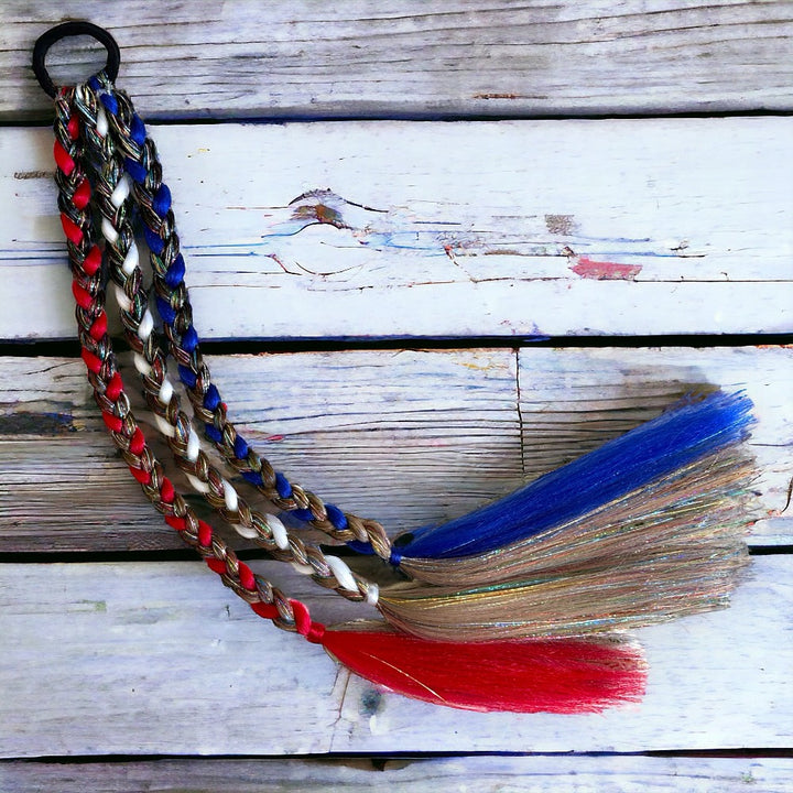 Red, White and BOOYAH! Brunette Braided Ponytail