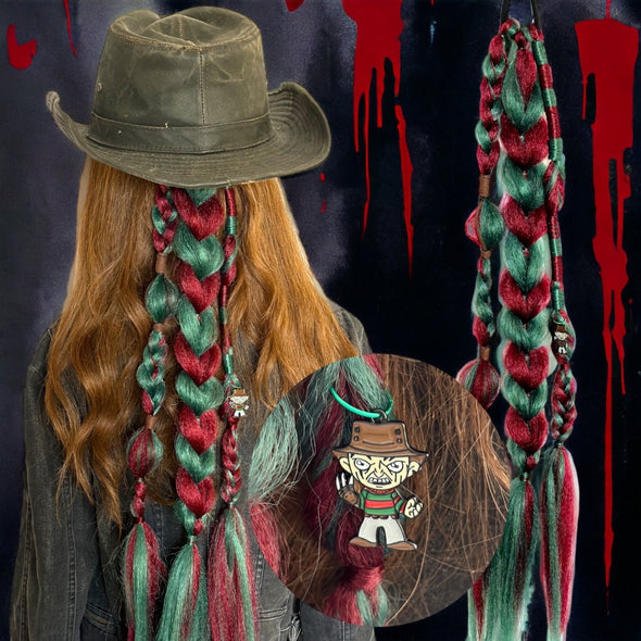 freddy colored braided ponytail to go with nightmare on elm street kid costume