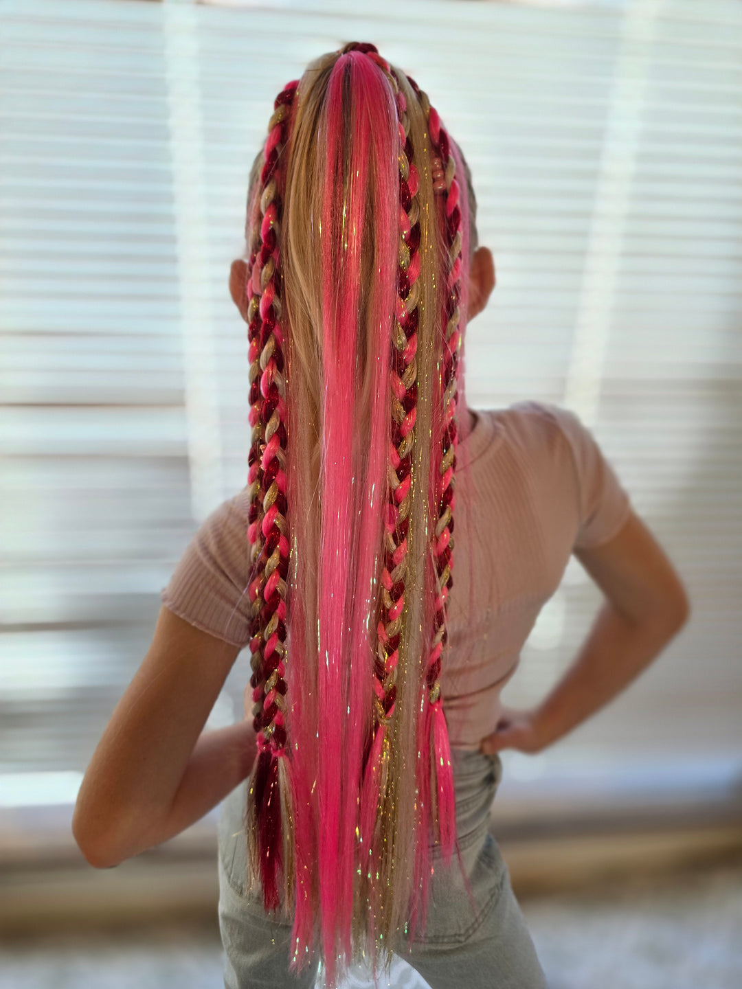 Honey Bun Gemmed Braided Ponytail - Blonde