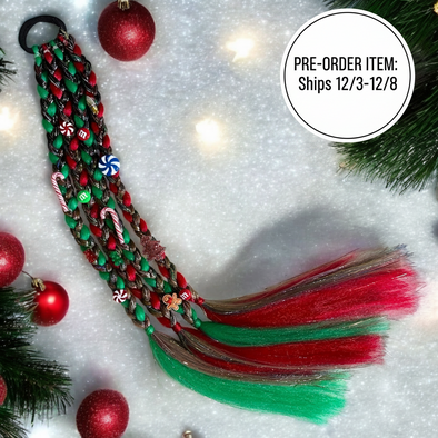 Christmas Sweater Braided Ponytail - Brunette