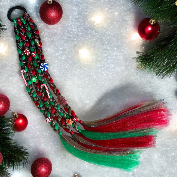 Christmas Sweater Braided Ponytail - Brunette