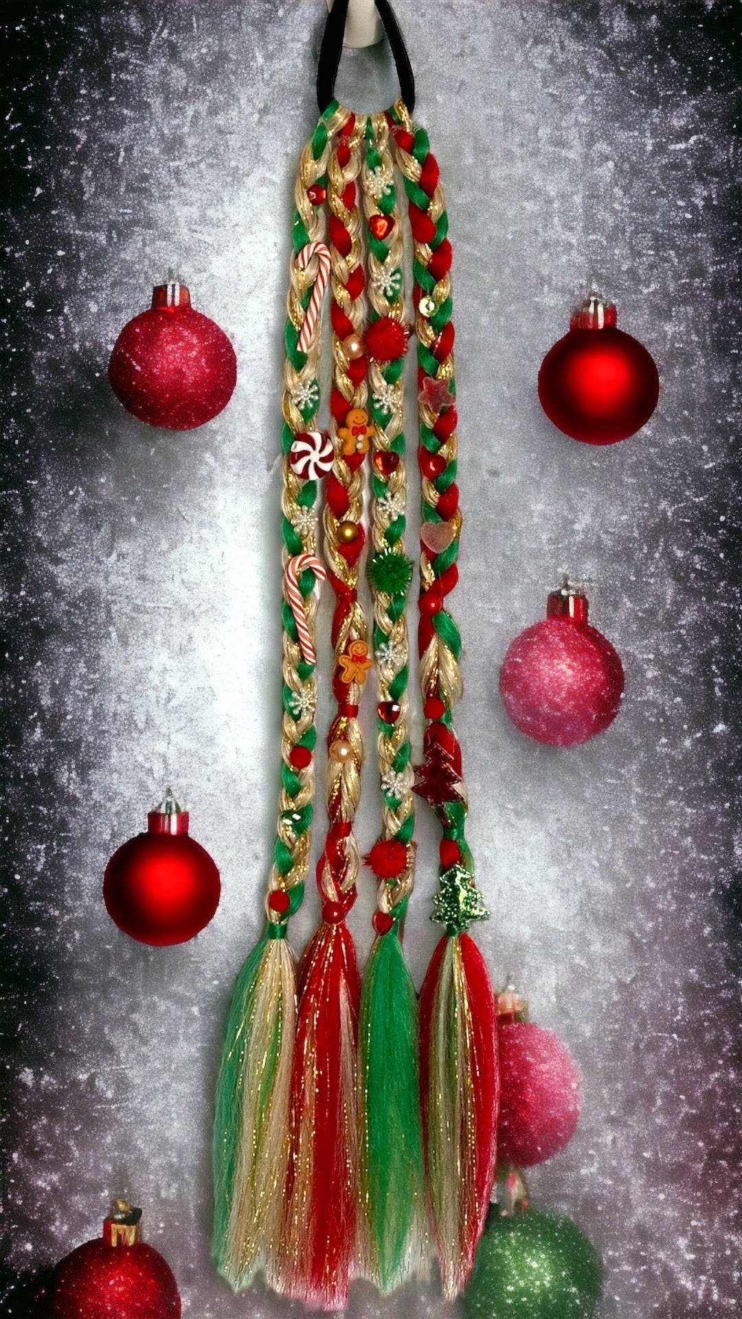 Blonde Christmas Sweater Braided Ponytail