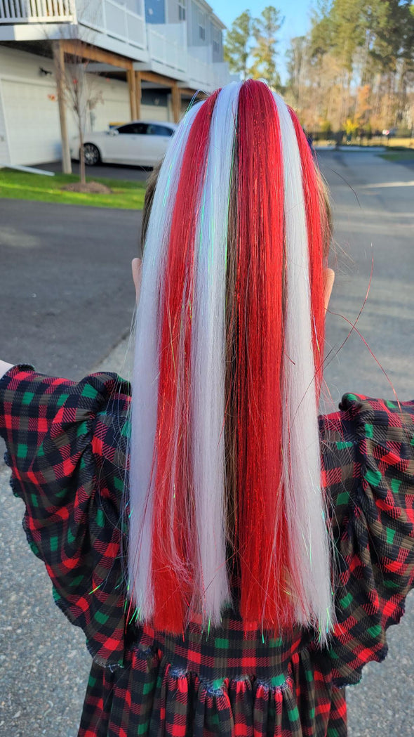 16” Short Candy Cane Shimmer Tail