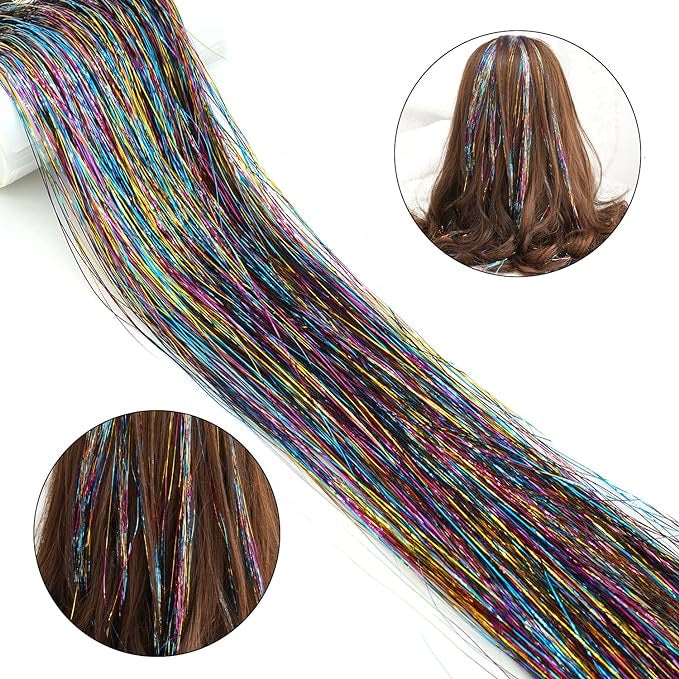 Multi-Color Hair Bling Clip-in Tinsel 2-Pack