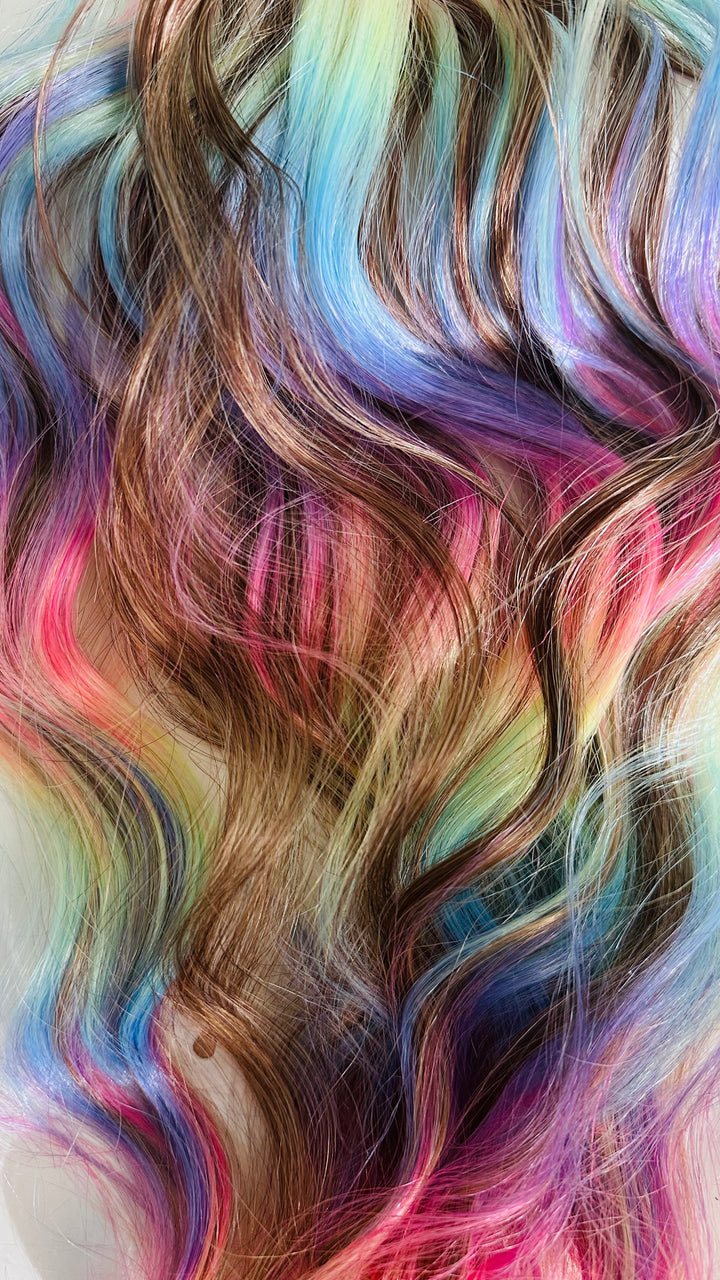 Brunette + Ombre Wild Style Wavy Short Ponytail
