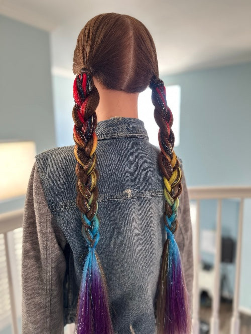 Brunette Double Rainbow Shimmer Tail