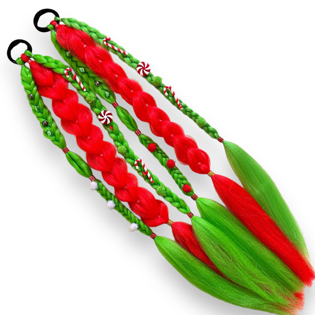 Grinchmas Braided Ponytail Set