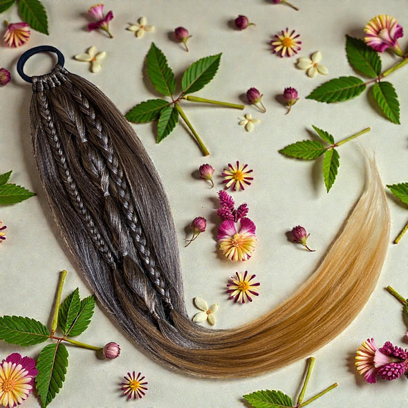 Ombre Brunette Braided Ponytail