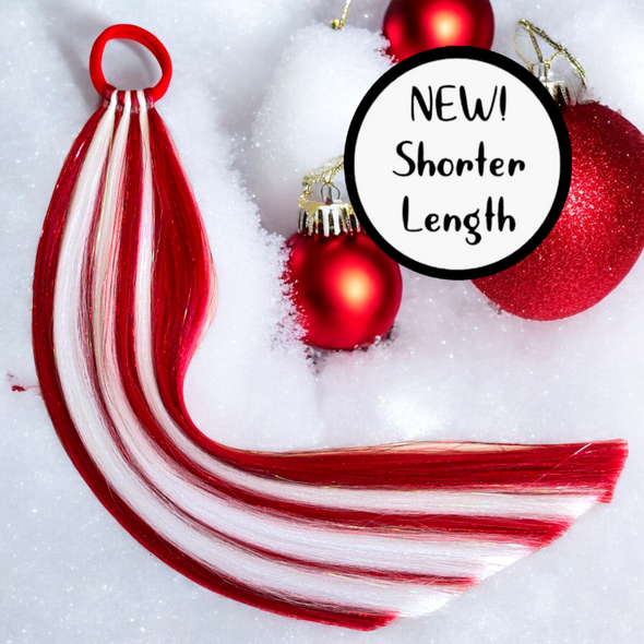 16” Short Candy Cane Shimmer Tail