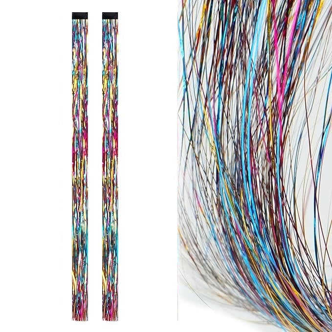 Multi-Color Hair Bling Clip-in Tinsel 2-Pack