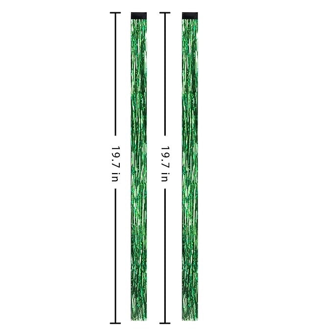 Green Hair Bling Clip-in Tinsel 2-Pack