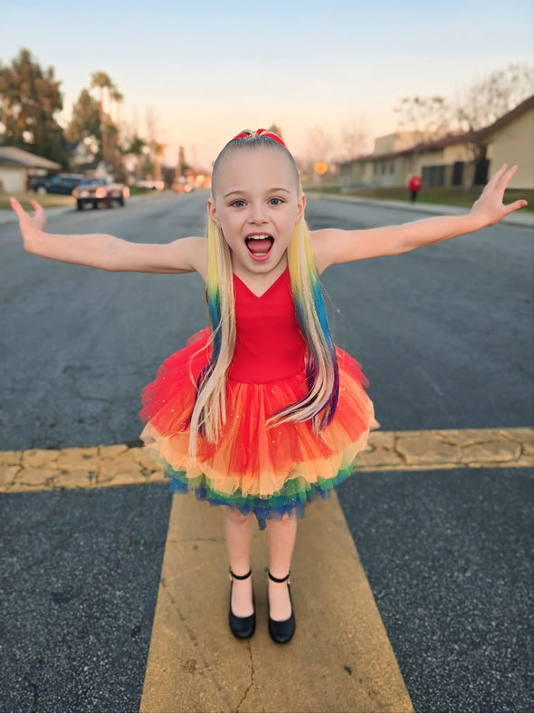 Blonde Double Rainbow Shimmer Tail