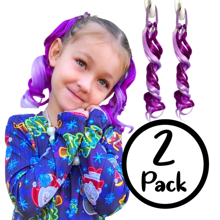 Purple mini ponytail extensions for kids