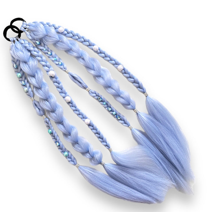 Blue Christmas Braided Ponytail Set