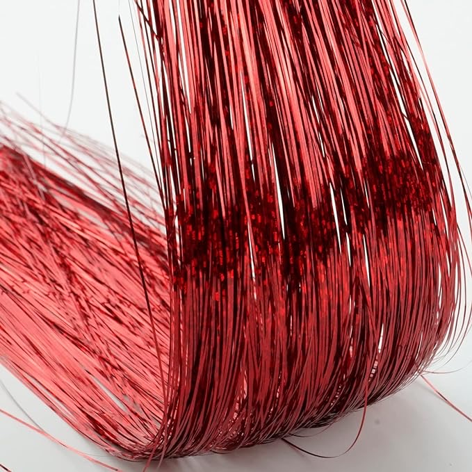 Red Hair Bling Clip-in Tinsel 2-Pack
