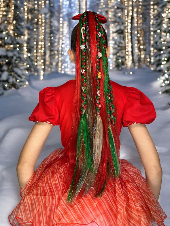 Christmas Sweater Braided Ponytail - Brunette