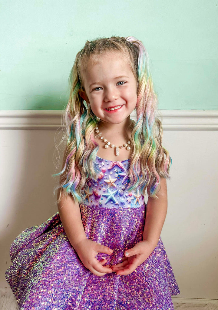 Blonde + Prism Rainbow Wavy Short Ponytail