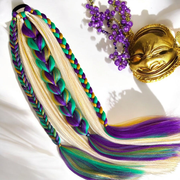 Custom made Mardi-gras hair extension
