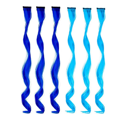 Blue Clue Curls 6 Pack Clip-in Hair Extensions