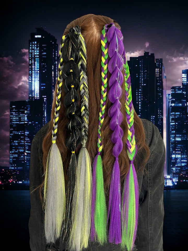 Batman and Joker Glow-in-the-Dark Braided Ponytail Set