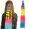 rainbow sorbet neon colored braided ponytail extensions 