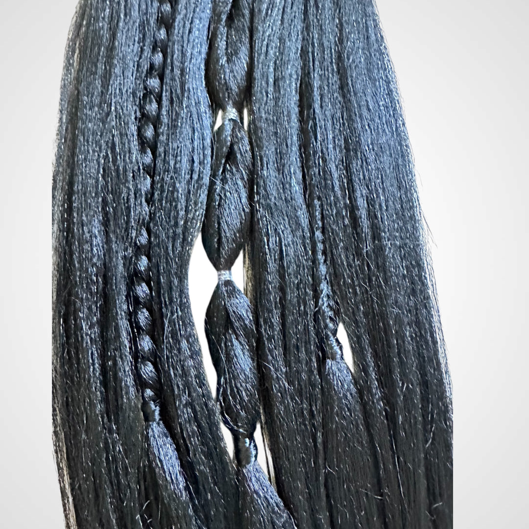 Jet Black Braided Ponytail