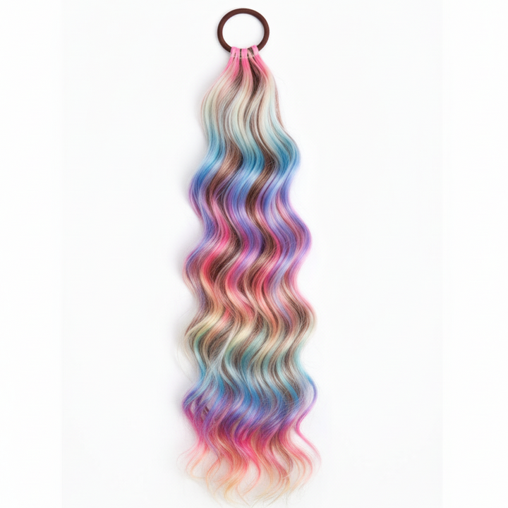 Brunette + Ombre Wild Style Wavy Short Ponytail