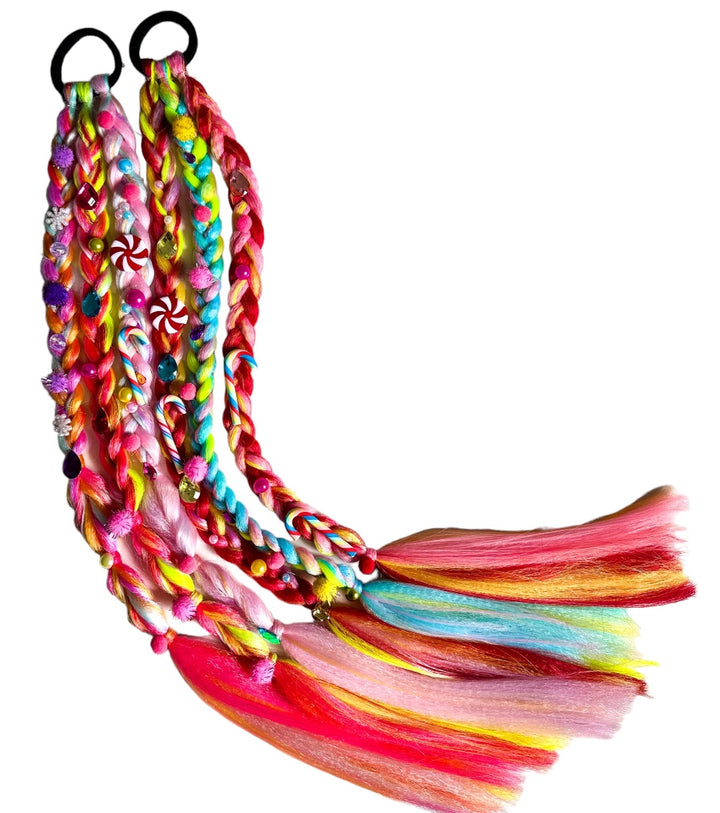 Candyland Gemmed Braided Ponytail Set